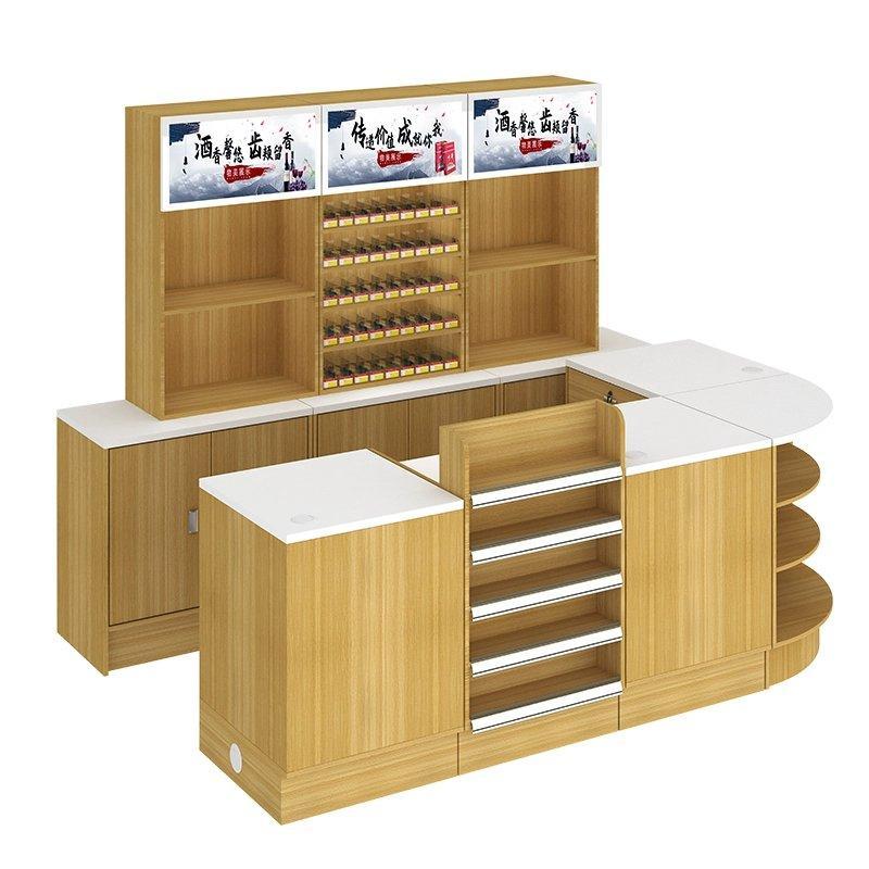 Кассовый прилавок для магазинов и аптек деревянный угловой (арт. 25-19080425)