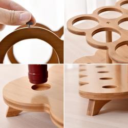 Стеллаж для вина из бамбука на 7 бутылок, современный (арт. 25-19080466)