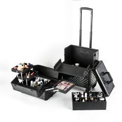 Косметический кейс на колесах из алюминия с лотками (арт. 25-19082540)