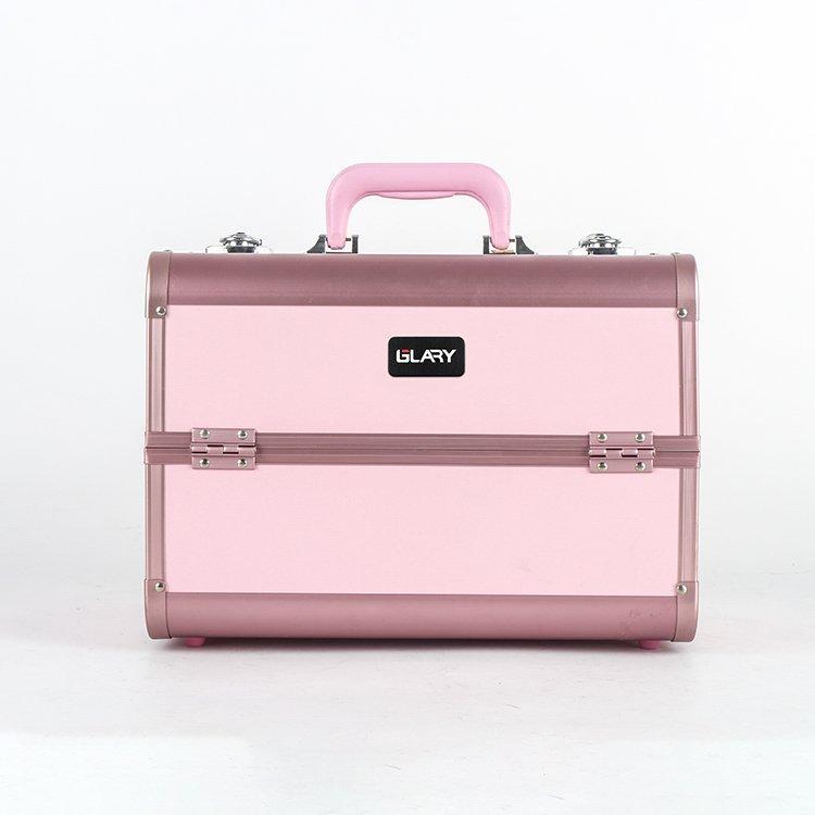 Кейс для макияжа алюминиевый с ручкой и замком (арт. 25-19082703)