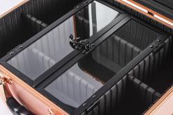 Кейс для косметики с подсветкой и ручкой, алюминиевый, на колесах (арт. 25-19082857)