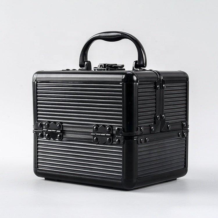 Кейс для косметики с лотками и отделениями, алюминиевый (арт. 25-19082858)