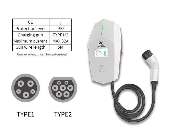 Зарядная станция 7KW 32A Wifi OCPP настенная Type 2 (арт. 25-19082955)