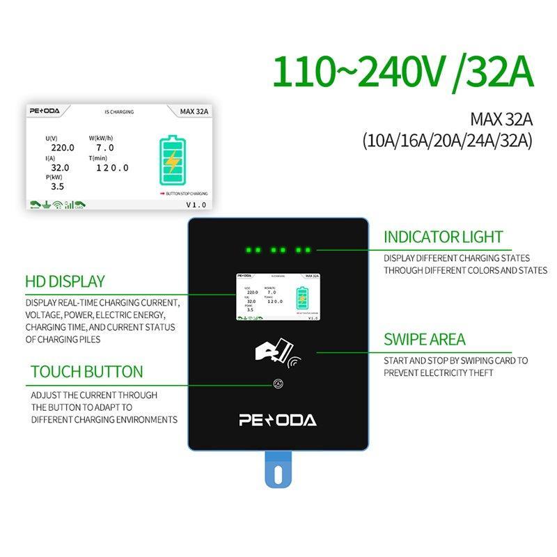 Зарядная станция для электромобилей 7KW 22KW 240V DC (арт. 25-19083057)