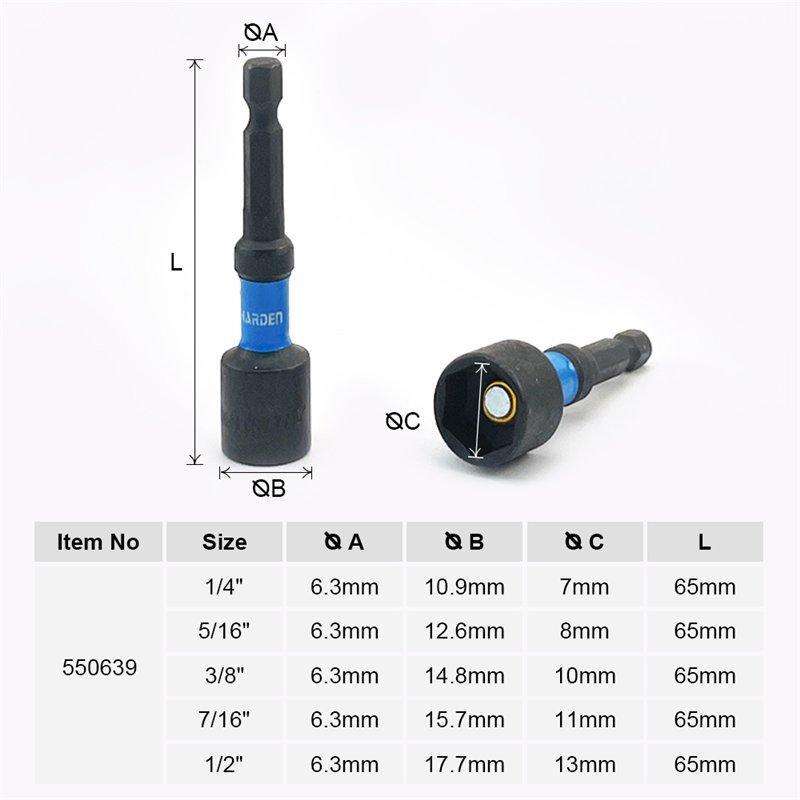 Набор магнитных гайковертов 9шт 1/4-1/2 дюйма (арт. 25-19084648)