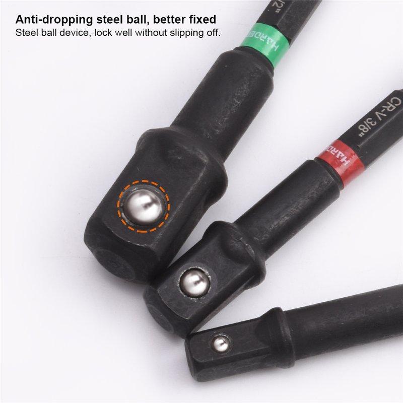 Набор адаптеров HEX 3шт пластик сталь CRV 1/4x65мм (арт. 25-19084651)