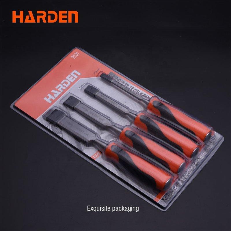 Набор стамесок для резьбы по дереву CRV 4 шт, двухцветные (арт. 25-19084678)