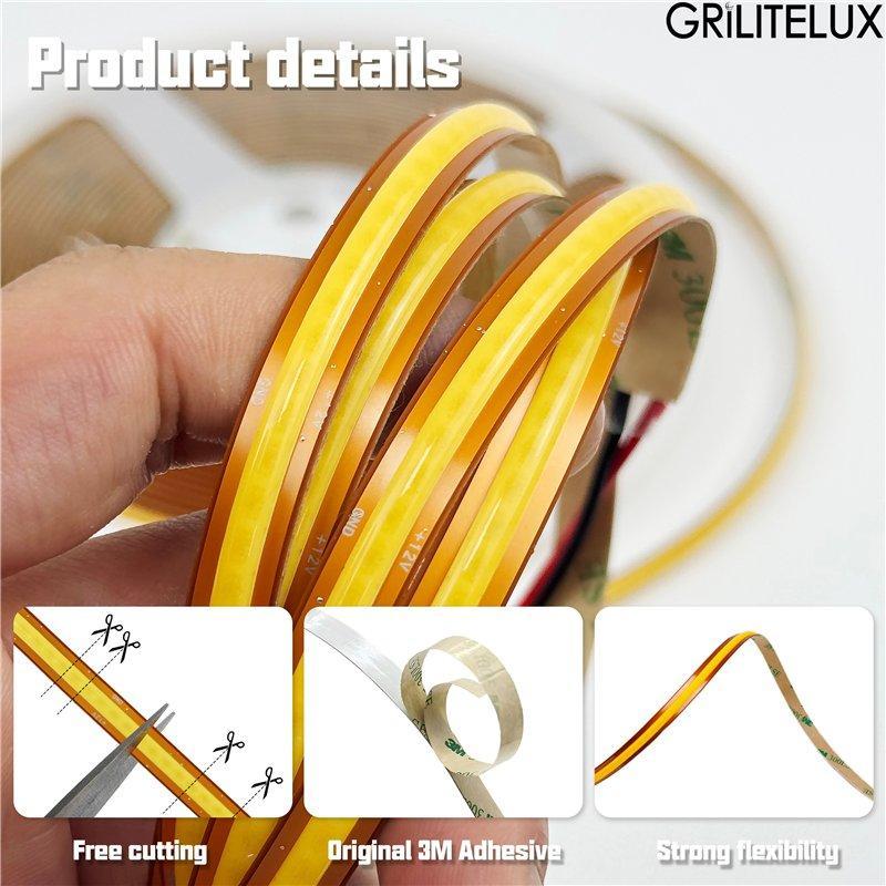 Светодиодная лента COB 480/528LEDs/M 3000K-6000K DC12V/24V (арт. 25-19084844)