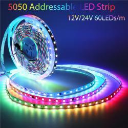 Светодиодная лента RGB SM16703 SMD5050 12/24V 10мм гибкая (арт. 25-19084887)