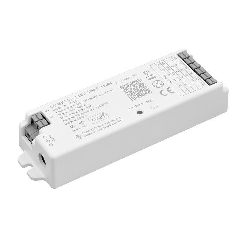 Контроллер WB5 Smart LED 5 в 1 WiFi Bt RGB RGBW CCT 15A (арт. 25-19084919)