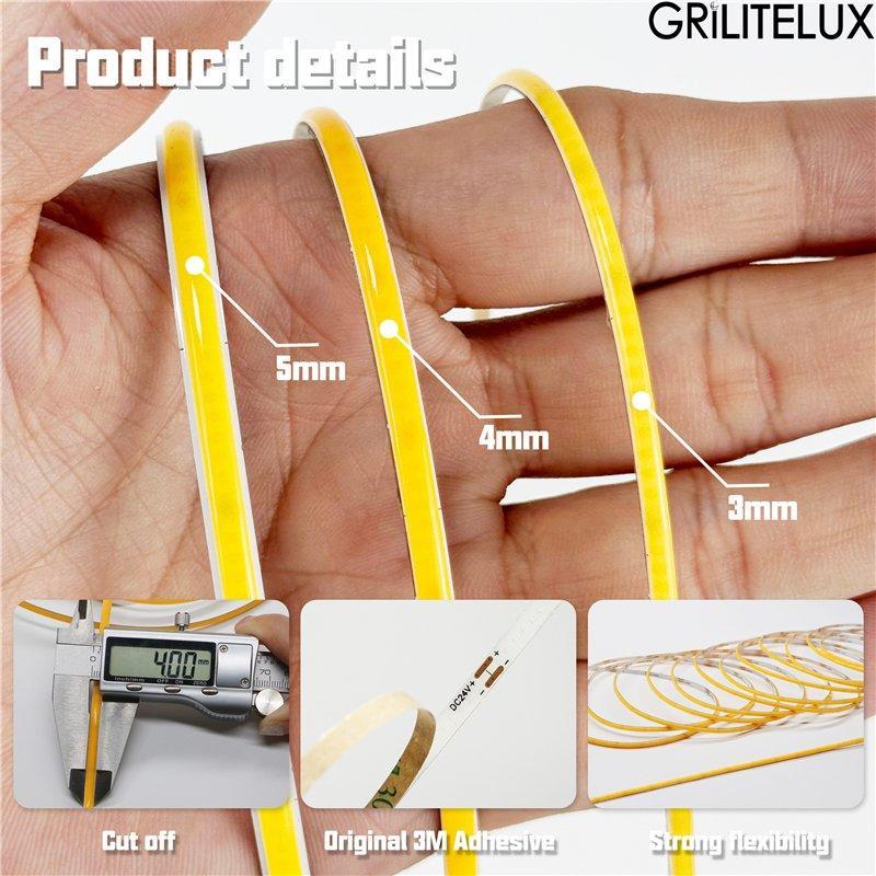 Светодиодная лента COB 3-5мм 12V 24V 10м для улицы (арт. 25-19084977)