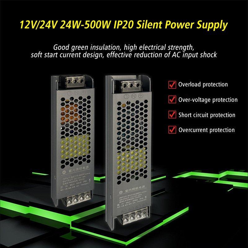 Блок питания светодиодный 220V-12V/24V ультратонкий (арт. 25-19085150)