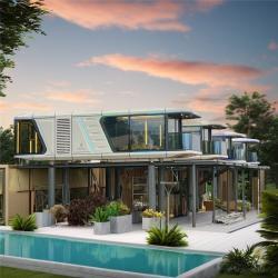 Капсульный домик мобильный стеклянный современный (арт. 25-24110140)