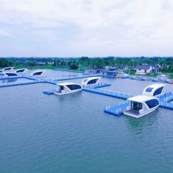 Понтонный дом-лодка 36ft алюминиевый с закрытой кабиной (арт. 26-1090185)