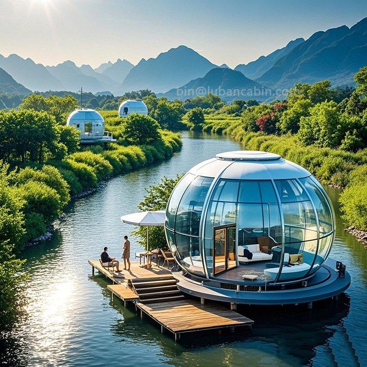 Плавучий дом-яхта с террасой и рестораном на воде (арт. 26-1090187)