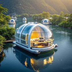 Дом на воде алюминиевый роскошный понтон яхта (арт. 26-1090214)