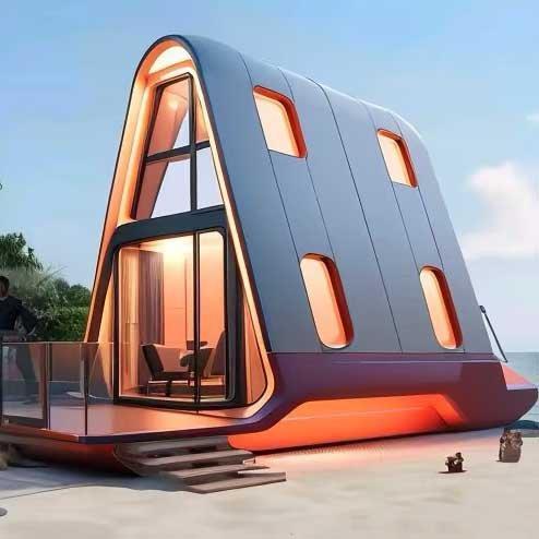 Модульный дом-капсула двухэтажный треугольный для отеля и офиса (арт. 26-1090245)