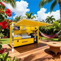 Уличная кухня многофункциональная с раковиной и холодильником (арт. 26-1090386)