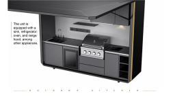 Уличная кухня многофункциональная с раковиной и холодильником (арт. 26-1090386)