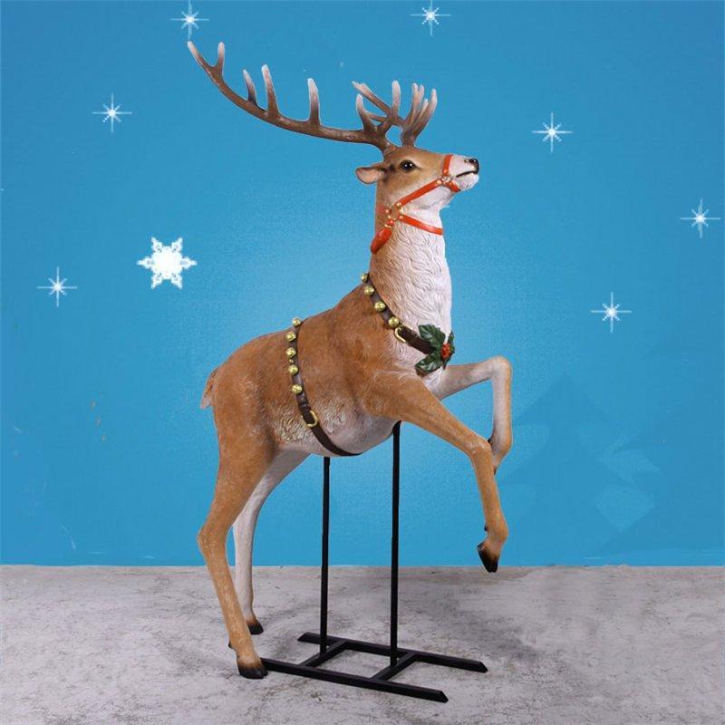 Сани новогодние большие с оленем и Санта Клаусом LED (арт. 26-1090418)