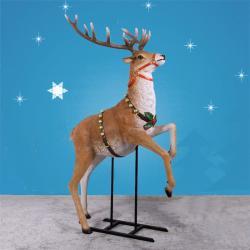 Сани новогодние большие с оленем и Санта Клаусом LED (арт. 26-1090418)