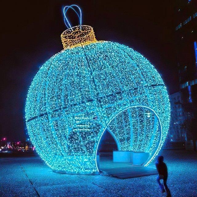 Украшение уличное светодиодное 3D-сфера Рождественский шар (арт. 26-1090431)