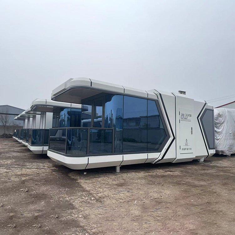 Модульный дом из стекла с мебелью, готовый контейнер (арт. 26-1090463)