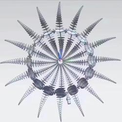 Садовая кинетическая скульптура из металла абстрактная большая (арт. 26-1090472)