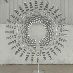 Вертушка садовая металлическая спираль с листьями (арт. 26-1090486)