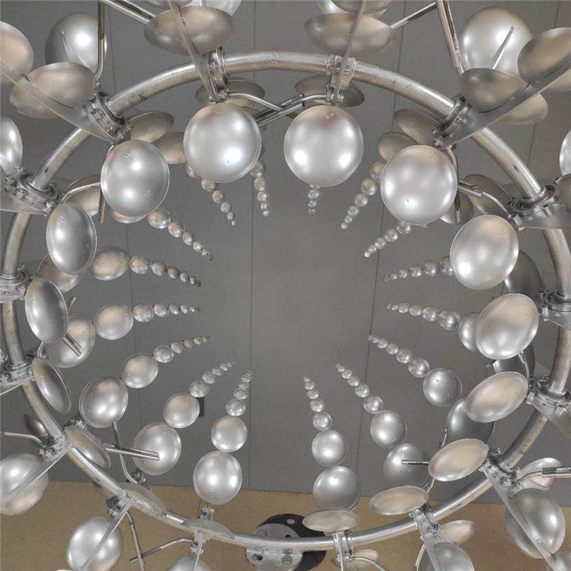 Вертушка садовая металлическая спираль с листьями (арт. 26-1090486)