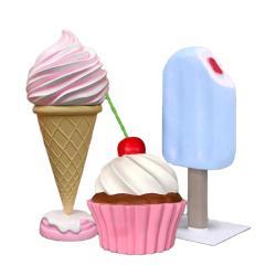 Ёлочные украшения из смолы в виде мороженого для детей (арт. 26-1090570)