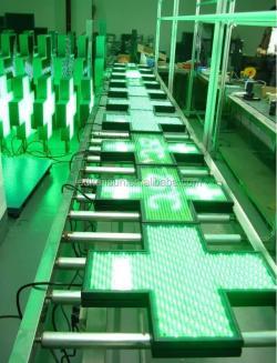 Дисплей крест LED зеленый 35x35 см для рекламы (арт. 26-2002207)