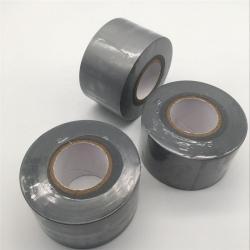 Лента ПВХ серебристо-черная клейкая для обмотки труб (арт. 26-1902057)