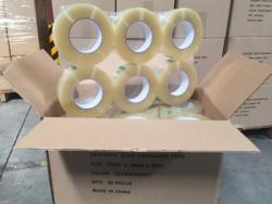 Скотч упаковочный BOPP водостойкий прозрачный для запечатывания коробок (арт. 26-1902099)