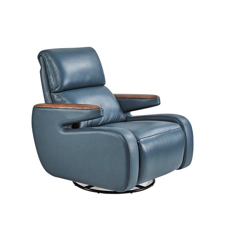 Кресло-реклайнер из массива с кожей и массажем для гостиной (арт. 26-2102006)