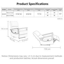 Диван-реклайнер кожаный электрический с USB и массажем (арт. 26-2102009)