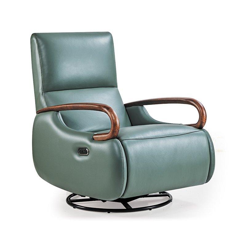 Кресло-реклайнер кожаное вращающееся для гостиной (арт. 26-2102012)