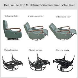 Кресло-реклайнер кожаное вращающееся для гостиной (арт. 26-2102012)