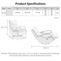 Кресло-реклайнер кожаное вращающееся для гостиной (арт. 26-2102012)