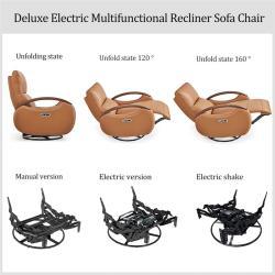 Кресло-реклайнер кожаное электрическое с массажем (арт. 26-2102013)