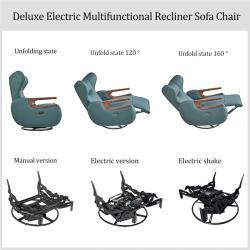 Кресло-реклайнер кожаное электрическое вращающееся (арт. 26-2102016)