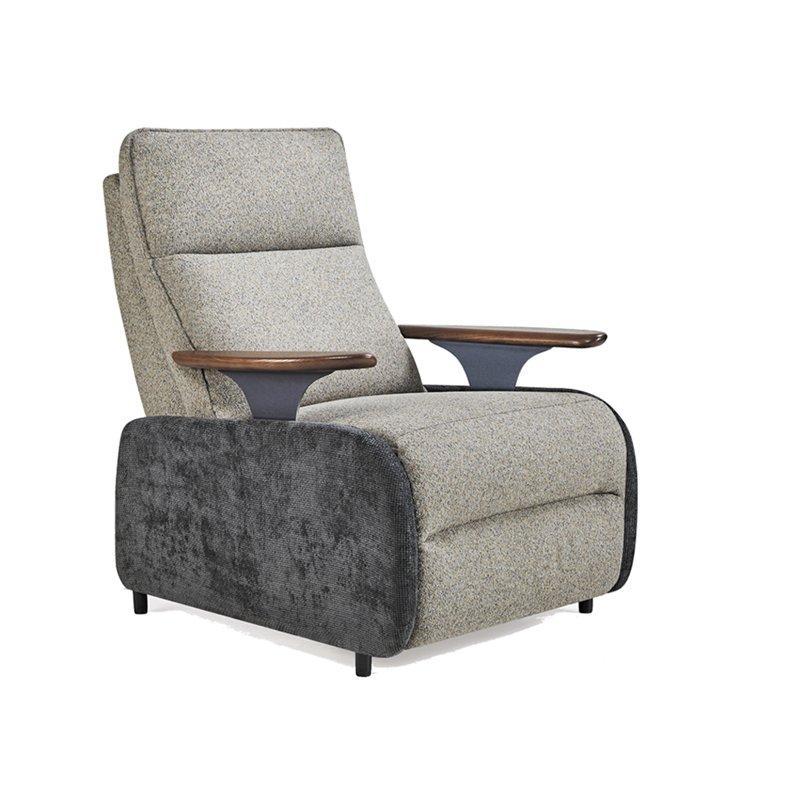 Кресло-реклайнер электрическое складное с массажем и деревянными подлокотниками (арт. 26-2102020)