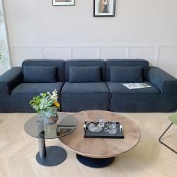 Диван модульный из черного вельвета для гостиной (арт. 26-2102045)