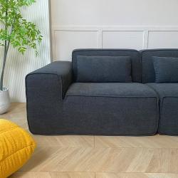 Диван модульный из черного вельвета для гостиной (арт. 26-2102045)