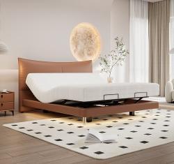 Кровать кожаная электрическая с пультом для спальни (арт. 26-2102052)