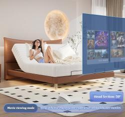 Кровать кожаная электрическая с пультом для спальни (арт. 26-2102052)