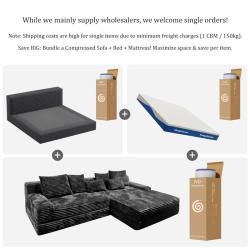 Диван угловой сжатый тканевый для гостиной (арт. 26-2102082)