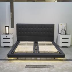 Кровать двуспальная деревянная мягкая для спальни (арт. 26-1702093)