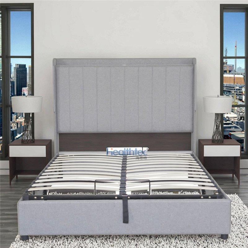 Кровать с мягким изголовьем и скрытым отсеком для спальни (арт. 26-1702097)