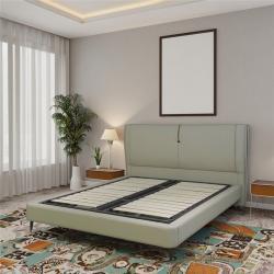 Кровать кожаная двуспальная для спальни (арт. 26-1702108)